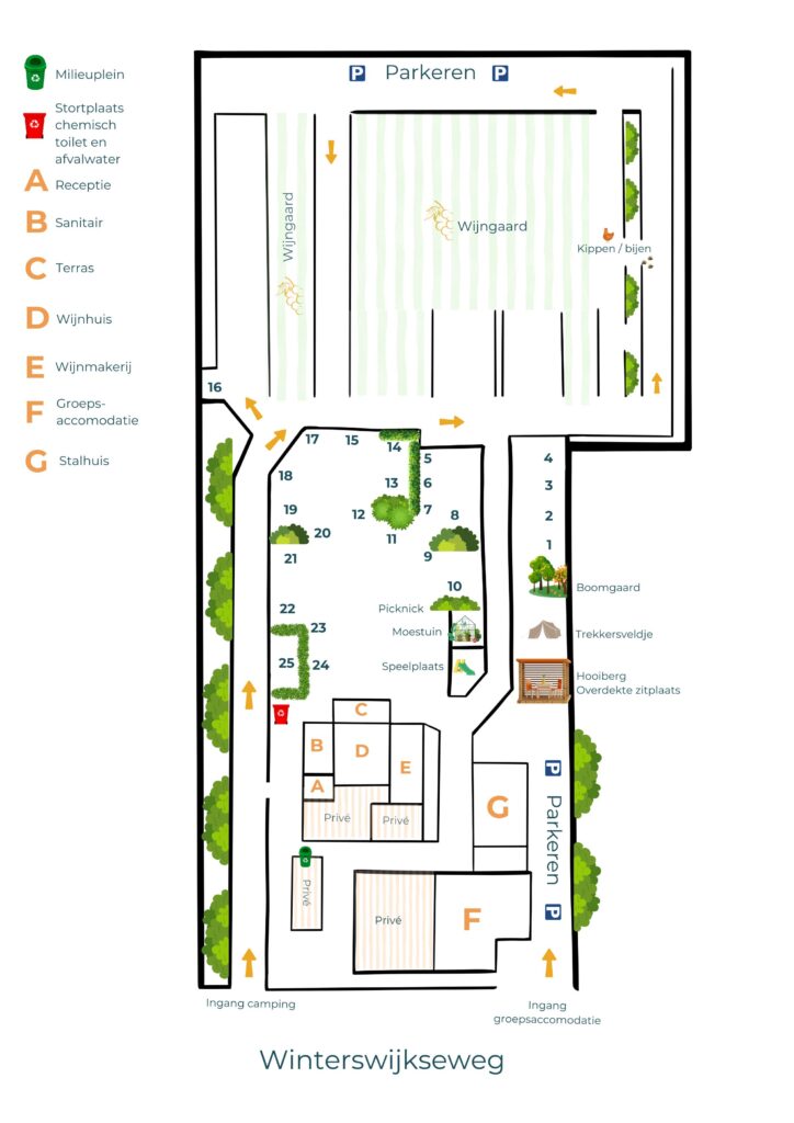 Camping Achterhoek Erve Wisselink plattegrond